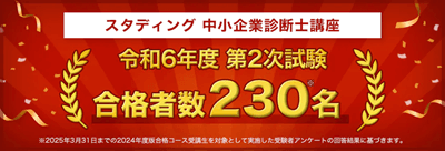 スタディング中小企業診断士講座の合格実績